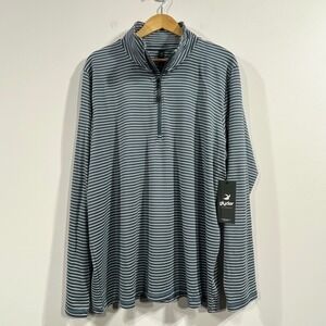 NWT Glyder Tahoe 1/4 Zip Pullover Mens XL Stripe Long Sleeve Coastal Golf Travel
